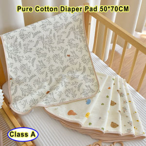 Pure Cotton Baby Diaper Pad Underpad Infant Bed Urine Mat Waterproof Breathable Change Mat Printed
