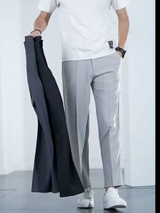 Celana Pria Celana Kasual Gaya Korea Lurus Sederhana Ada Saku Belakang Celana Panjang Pria K6066M