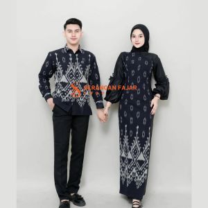 SET COUPLE AZELLA DRESS TENUN BLACK / Baju Couple Pasangan Kondangan/ Dress / Kemeja / Couple Keluarga / Baju Couple Prewedding / Couple Lebaran / Couple Raya
