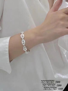 สร้อยข้อมือเงินแท้ 925 สำหรับผู้หญิง สร้อยข้อมือเงินแบบเปิด สร้อยข้อมือสุกร ของขวัญสำหรับคู่รัก สร้อยข้อมือแบบเปิด สร้อยข้อมือเงิน
