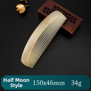 Natural Green Sandalwood Hair Comb for Women Long Hair Massage Special Use Cow Horn Family Home Use Personal Care Tool