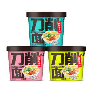 Spicy Red-Braised Large Bowl Knife Cut Noodles Quick Food Convenient Dry Mix Delicious Milia Potato Flavor Instant Noodles