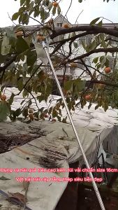 Vợt Hái Quả Bằng Kim Loại Siêu Chắc Dụng Cụ Hái Trái Cây Trên Cao Kèm Túi Vải Chuẩn Size 16 Cm