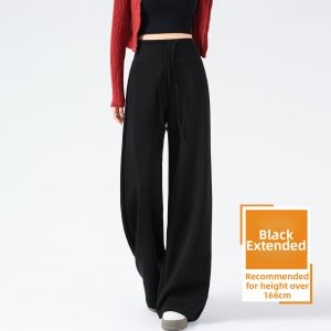 Black Small Figure Drape High Waist American Style Yoga Sports Pants