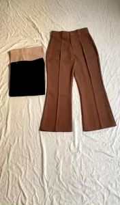 Quần tây ống loe nhẹ  dáng lỡ  xưởng may Ngọc Anh quần vải 9 tấc