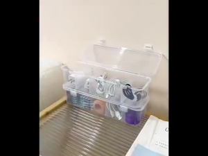 5 Grids Dust-proof Data Cable Storage Box Power Charger Desktop Stationery Container Electronics Jewelry Accessories Cosmetics Organizer Box Plastic