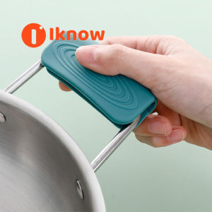 I know Anti scalding silicone handle sleeve cast iron handle heat insulation sleeve universal high temperature resistant steamer iron pot anti scalding pot ear sleeve（2pcs）