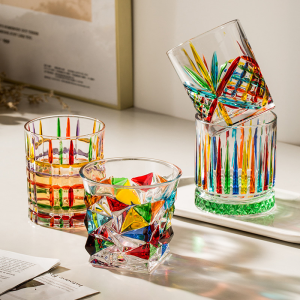 Whiskey Glasses Rotatable Old Fashioned Glasses with Creative Walnut Coasters for Gifts  Bourbon Glass Cups