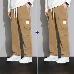 ROMON | Romon Mens Workwear Pants Loose Fit American Style Trendy Handsome Cuffed Long Casual Sports Autumn Winter New Arrival