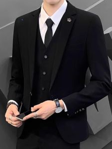 ROMON | Lormen Mens Casual Tailored Suit Jacket Wedding Groomsmen Formal Wear Fashionable Urban Polyester Blend Standard Fit