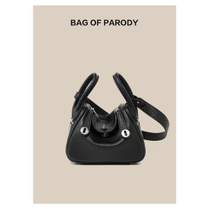 Genuine Leather Doctor Bag Womens Crossbody Shoulder Bag Casual Style Soft Handle Zipper Closure Pillow Shape Handbag