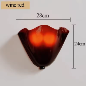 French Shell Shape Background Wall Living Room Bedroom Bedside Interior Decoration Lamp Retro Colorful Berry Glass Wall Lamp