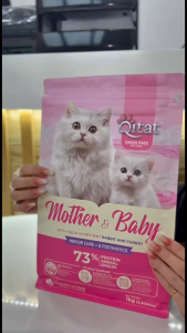 QITAT Grain Free Dry Cat Food【1KG】Rabbit & Turkey | Kitten Food | Mother & Baby | Indoor Care + Postbiotics