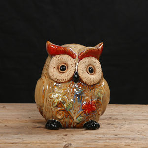 Modern Ceramic Owl Model Ornaments Saving Bank Childrens Birthday Creative Home Decor Cute Cartoon Owl Desktop Decoration