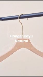 Hanger Kayu Natural Doph SUPER TEBAL 3 Cm Dewasa Gantungan Baju Distro Jaket Jas Gaun Gantungan Baju Wood - BH