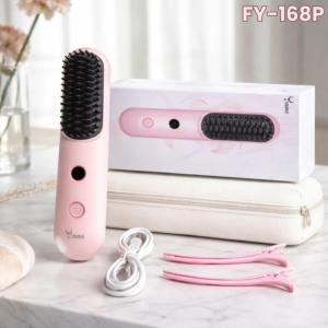TAURUS FY168 Hair Styler - Cordless Heated Hair Straightening Comb for Anti-Frizz & Natural Curls