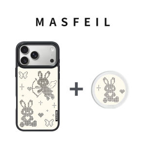 MASFEIL | Pixel Bunny thích hợp cho ốp điện thoại di động Apple 18Promax Giá đỡ điểm tựa từ tính Ro2 iPhone17Pro bộ 16 giờ chiều gương bao gồm tất cả người nổi tiếng trên internet
