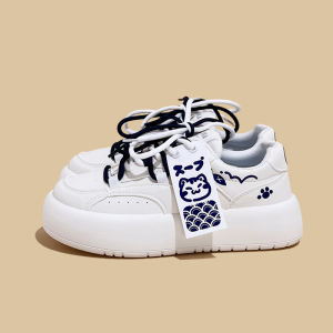 Original Thick-Soled White Shoes Women Small Feet Japan fashion Cute Girl Student Sports Leisure Bread Shoes Design Sense