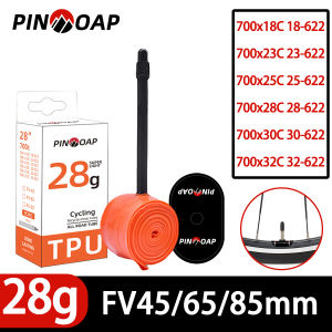 PINMOAP 28g Ultra Light TPU Bicycle Inner Tube 700x18/23/25/28/30/32C French Air Nozzle Road Bicycle Inner Tube FV45/65/85mm