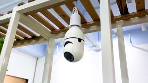 1Kimp CCTV Camera Wifi Connect 360° HD 1080P Panoramic Rotatable Wifi Connect Cellphone CCTV Light Bulb Camera Auto Tracking Remote monitoring Smart IP Security Cameras For Home cctv camera connect cellphone