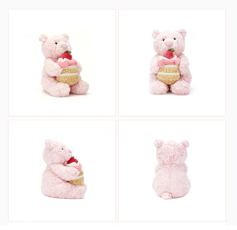 Jellycat Leola Bear Shanghai Limited Plush with Strawberry Cake