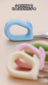 OXO Sudu Keluli Tahan Karat Latihan Makan Bayi Sudu Peralatan Makan Set Siku Anak-Anak Sudu Garpu Ibu dan Bayi Barangan Keaan