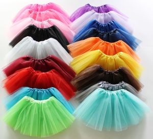 Baby Elastic Ballet Dancewear Tutus Mini Skirt For Birthday Party Dance 3 Layer Tulle Tutu Skirt for Kids Princess 2-8Y Girls