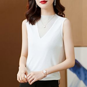 เสื้อกั๊ก Modal สำหรับผู้หญิง ฤดูใบไม้ผลิ 2025 เสื้อชั้นในฤดูร้อนใหม่ เสื้อชั้นในสำหรับใส่ด้านใน เสื้อชั้นในสตรี เสื้อกั๊กสีพื้น