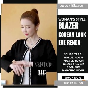 Blazer Wanita Kantor Variasi Pita Big Size / Blazer Oversize Korea Style Effa - NIC Fashion
