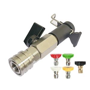 High Pressure Wash Ball Valve Kit 1/4" Quick Connector For Karcher Lavor Stihl Nilfisk Hose Direct Connect Switch On/off