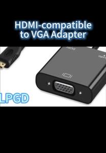 1080P HDMI-compatible to VGA Adapter HDMI-compatible Male to VGA Female Cable HD Video Converter for Laptop PC Tablet Monitor TV