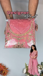 [PRE ORDER : 10 DAYS] Fendy Silk Designer Sharara Palazzo Suit Set with Heavy Embroidery & Sequence Work | Ready-to-Wear Ethnic Wear (M to XXL) _3184
