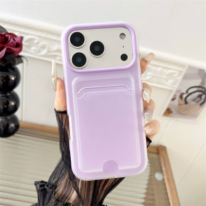 Card Holder Slot Wallet Photo Pocket Clear Matte Case For iPhone 17 16 15 14 13 12 11 Pro Max Plus Air TPU PC Shockproof Cover