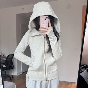 SUHUIQIAN | Pink Slim Fit Zip Hoodie Sweater Outerwear
