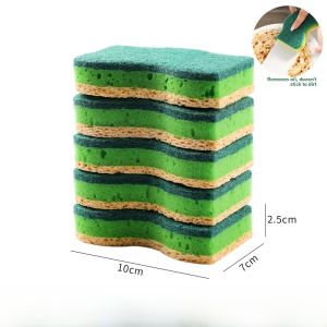 Magic Kitchen Dishwashing Cloth Natural Wood Pulp Cotton Sponge Cleaning Tool Household Essential Stain Remover Wonder Wipe