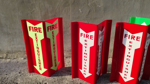 equilateral triangle signage/arrow down red 3mm acrylic 11.5 inches height 4inches side by side