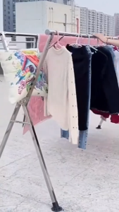 Giá phơi quần áo bằng thép không gỉ có thể gấp gọn thanh phơi có thể điều chỉnh độ dài