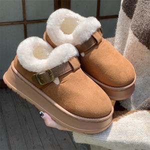 Thin Strip Retro Sweet Bows Fashion Outdoor Cotton-Padded Shoes Female Heattech Fleece-Lined Non-Slip Platform Snow Boots Winter