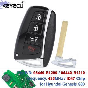 KEYECU P/N: 95440-B1210 / 95440-B1200 433MHz ID47 Chip SY5DHFNA433 Smart Remote Key Fob for Hyundai Genesis G80 2015 2016 2017