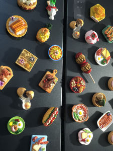 3D Simulation Food Magnetic Fridge Magnet Breakfast Egg Tiramisu Toy Decorative Sticker Chinese New Style Home Decoration