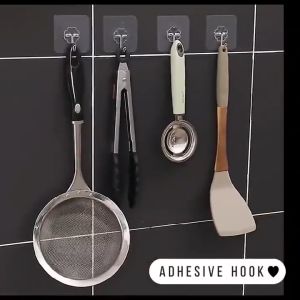 Kitchen Storage Hook Transparent Hook Sticker Wall Hanging Load-Bearing Suction Cup Kitchen Hook No Trace Nail