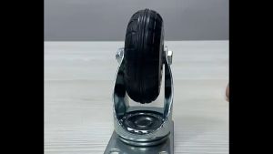 4PCS Swivel Caster Wheels Black Mute Rubber Casters Fixed/Rotate (With Lock/Without Lock)