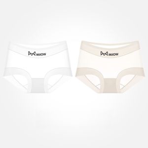 MiiOW | Quần lót nam Catman Ice Silk Pure Cotton cạp vừa mùa hè 2025 Quần lót nam trẻ em màu trơn cạp vừa thoáng khí thoải mái