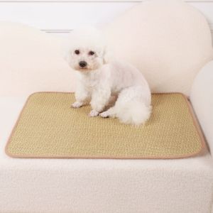 HATELI เสื่อหวายทนต่อการสึกหรอเตียงสุนัขเย็นสบายซักได้สำหรับแมวตุ๊กตาหมีเท็ดดี้ระบายอากาศได้ดีเบาะนอนฤดูร้อนเสื่อระบายอากาศแผ่นน้ำแข็งสำหรับลูกสุนัข