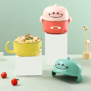 Bát Ăn Dặm Giữ Nhiệt Khủng Long Inox 304 Bát Giữ Nhiệt Chống Trào Đổ