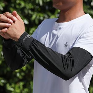 1Pair Cooling Arm Sleeves Breathable Sun Protection Ice Slik Sleeves Summer Outdoor Sports Driving Cycling Sleeves Men Loose Arm