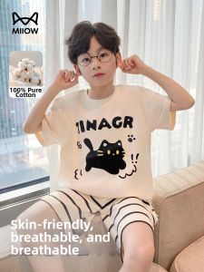 MiiOW | Cotton Summer Light Weight Sleepwear Short Sleeve & Shorts Set