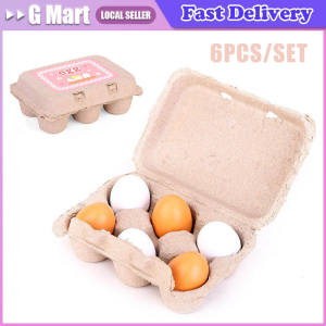 6PCS Realistic Eggs Toys Wooden Food Toy Educational Learning With Storage Box Creative Birthday Gift Toys For Kids Child Bab