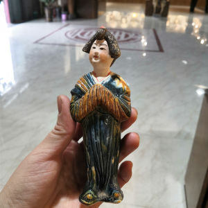Handmade Ancient Tang Sancai Small Pottery Warriors Chinese Style Shaanxi Bo Retro Play Nostalgic Ornaments Luoyang Special Gift