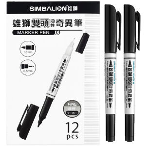 Oil-Based Dual-Head Marker Pen SIMBALION Lion Brand Black And Colorful Highlighter Business Supplies School Tools Fiber Tip